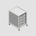 Carrello con Quattro Cassetti ad Estrazione Totale 665x525x820h