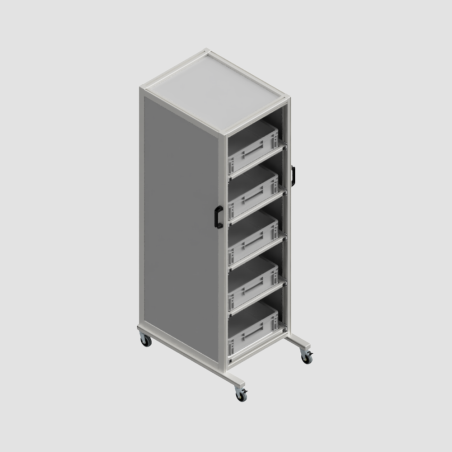Carrello con Cinque Cassetti ad Estrazione Totale 695x525x1742h