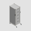 Carrello con Cinque Cassetti ad Estrazione Totale 695x525x1742h Chiuso Totale