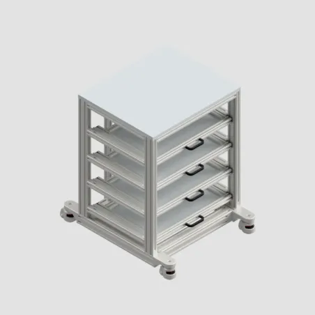 Carrello con Quattro Cassetti estraibili