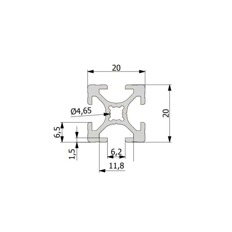 Profilo Alluminio 20x20 - Strutturale, Resistente e Versatile